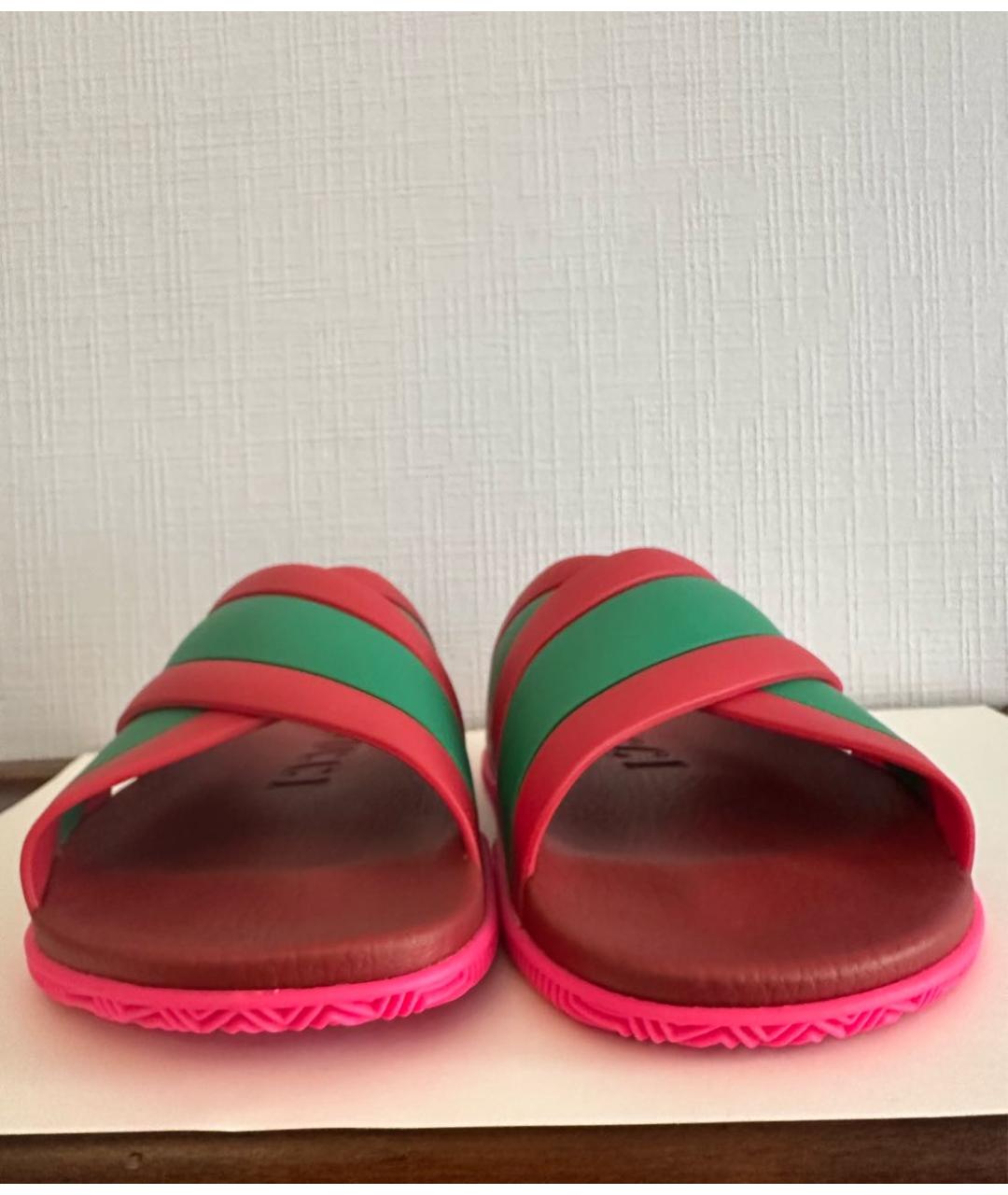 GUCCI Красные резиновые шлепанцы, фото 2