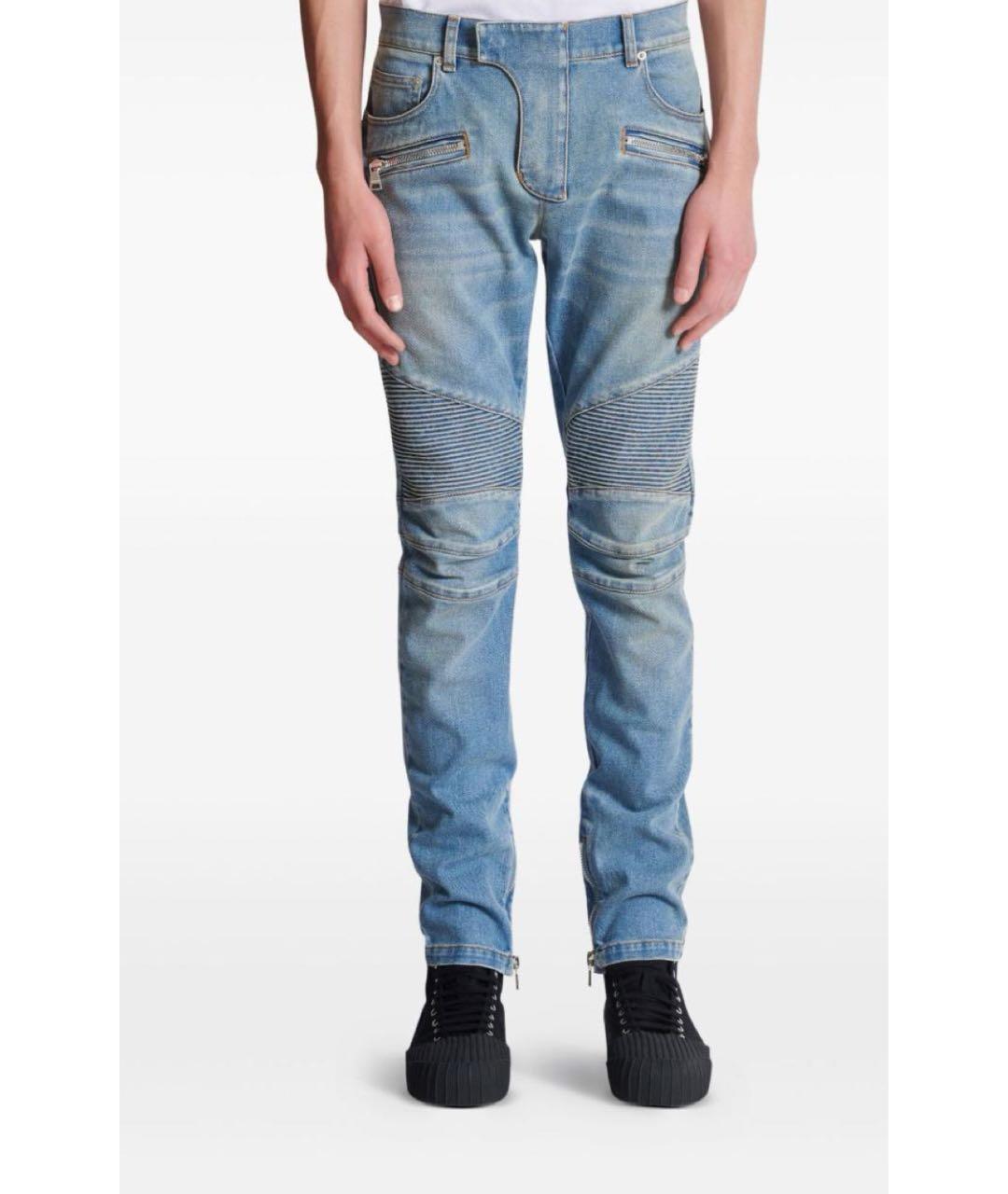 BALMAIN Голубые хлопковые джинсы скинни, фото 9