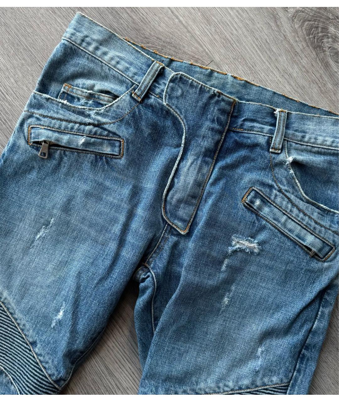 BALMAIN Голубые хлопковые джинсы скинни, фото 3
