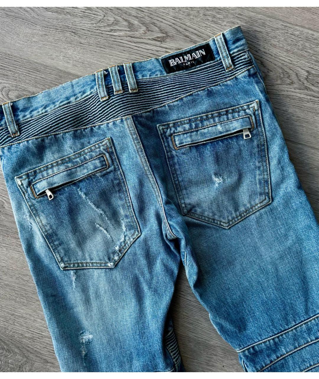 BALMAIN Голубые хлопковые джинсы скинни, фото 5
