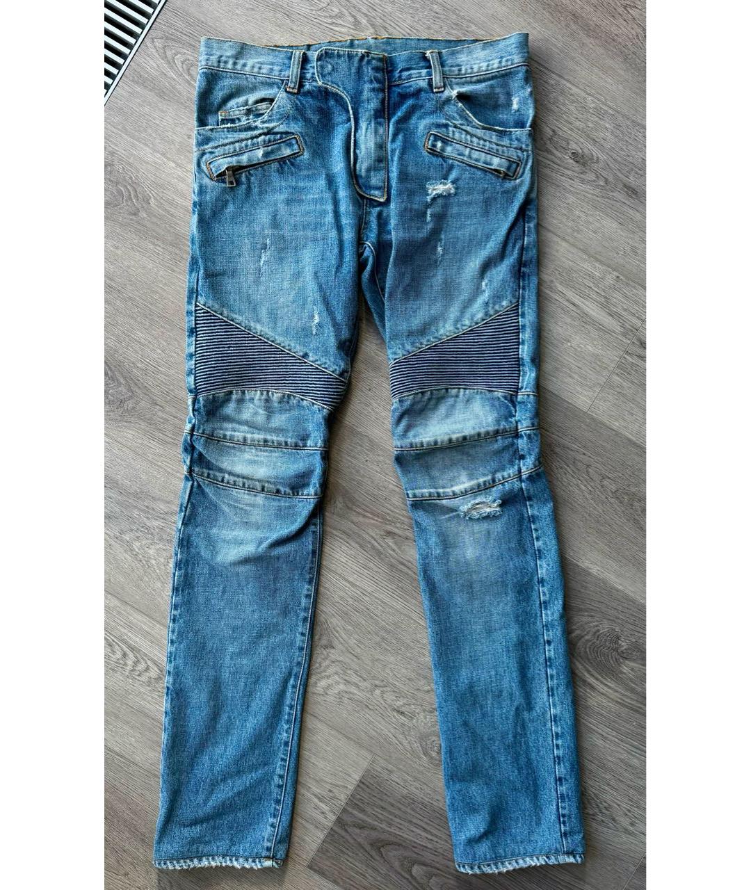 BALMAIN Голубые хлопковые джинсы скинни, фото 2