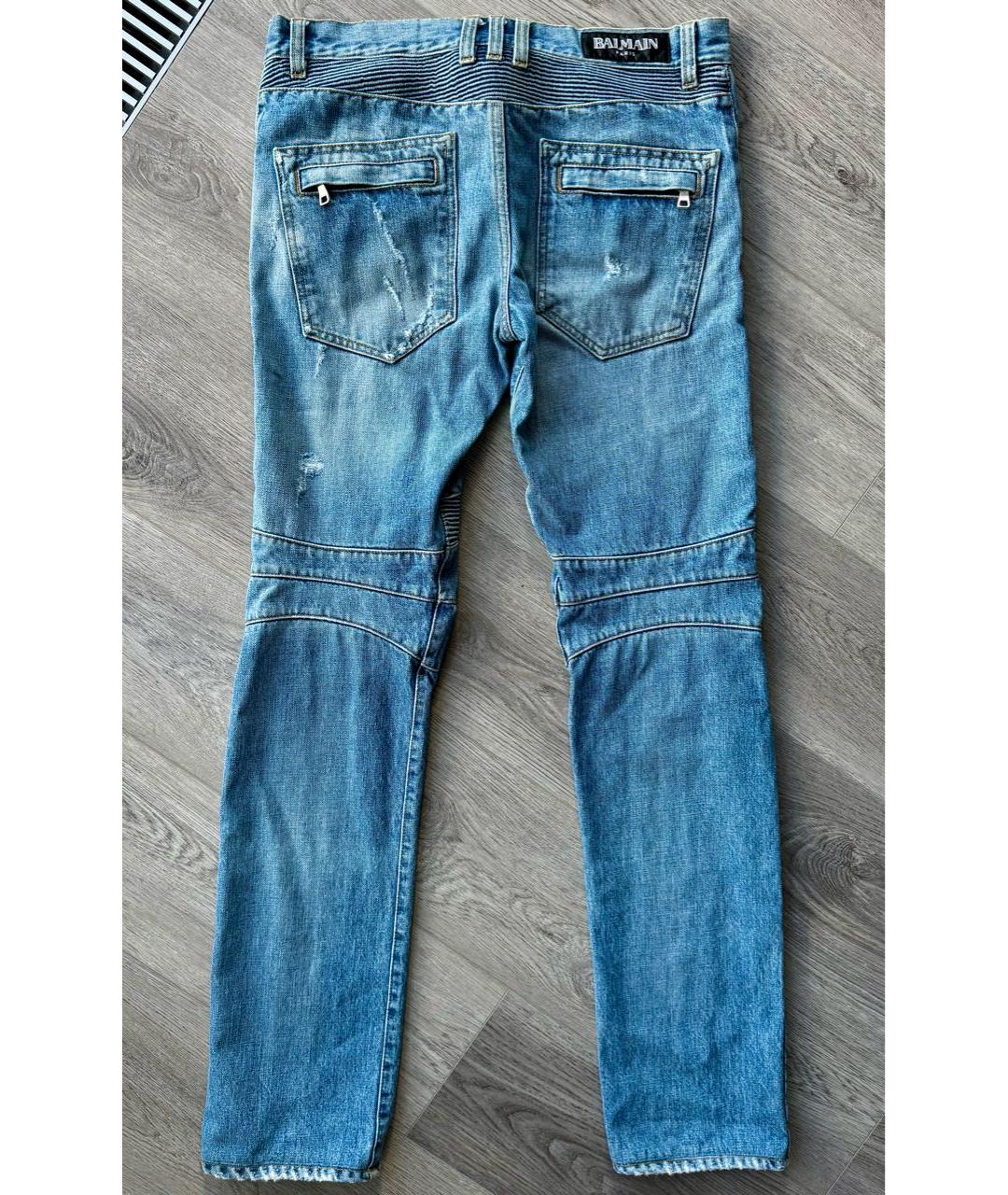 BALMAIN Голубые хлопковые джинсы скинни, фото 4