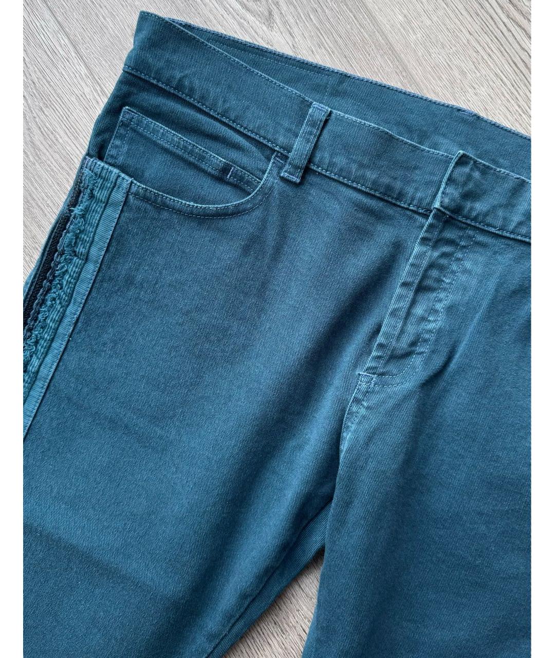 BALMAIN Бирюзовые хлопко-эластановые джинсы скинни, фото 8