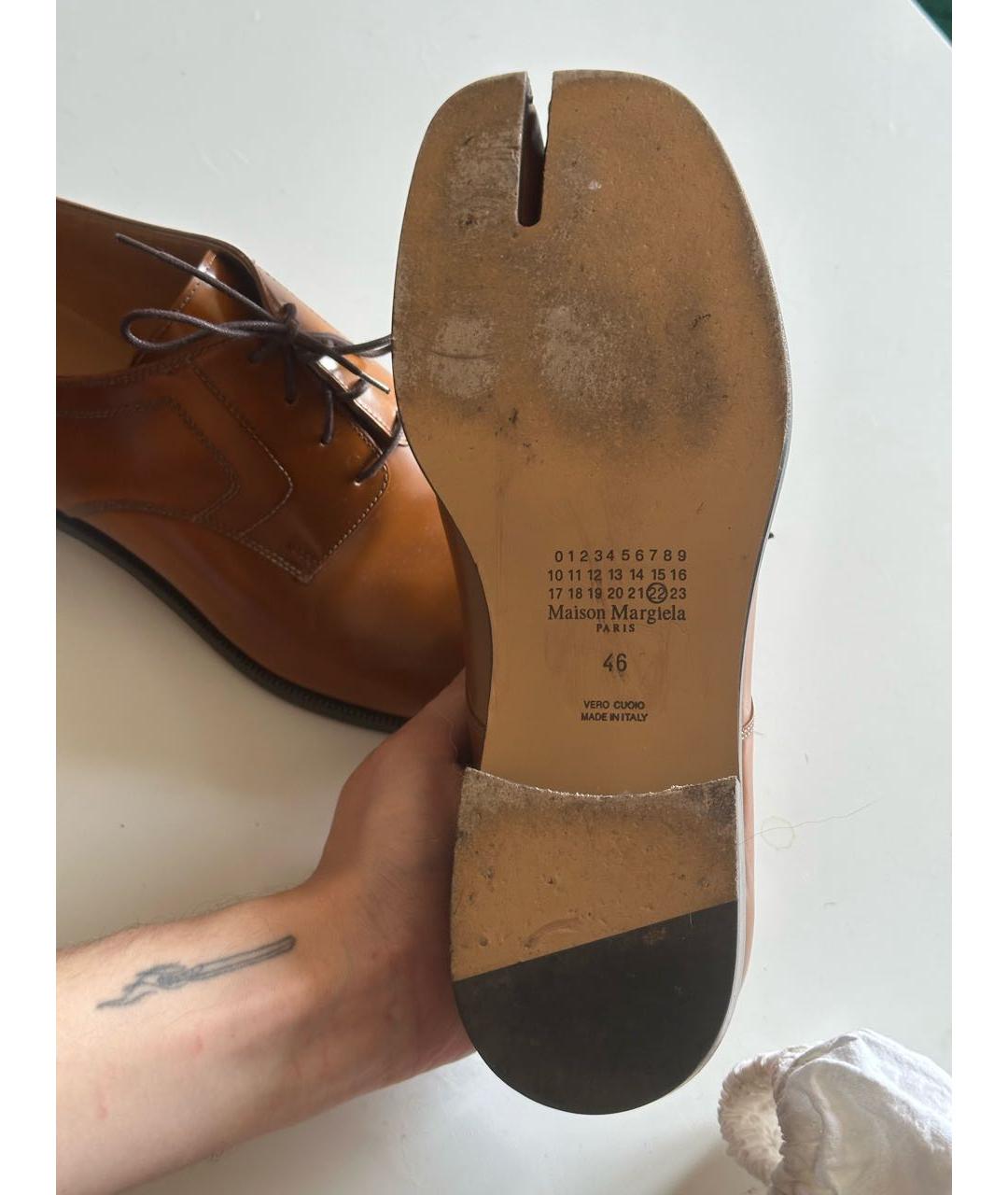 MAISON MARGIELA Коричневые кожаные туфли, фото 4