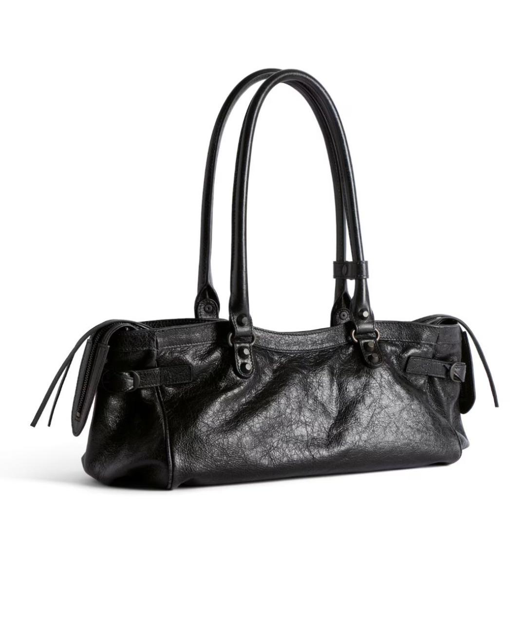 BALENCIAGA Черная кожаная сумка тоут, фото 3