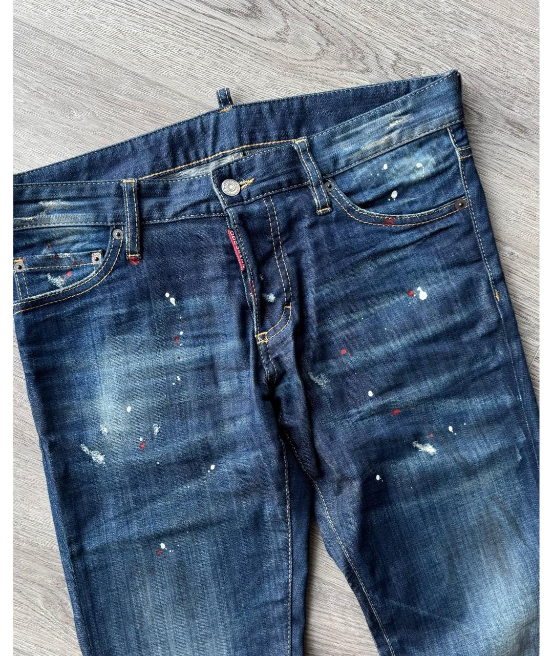 DSQUARED2 Синие хлопко-эластановые джинсы скинни, фото 2