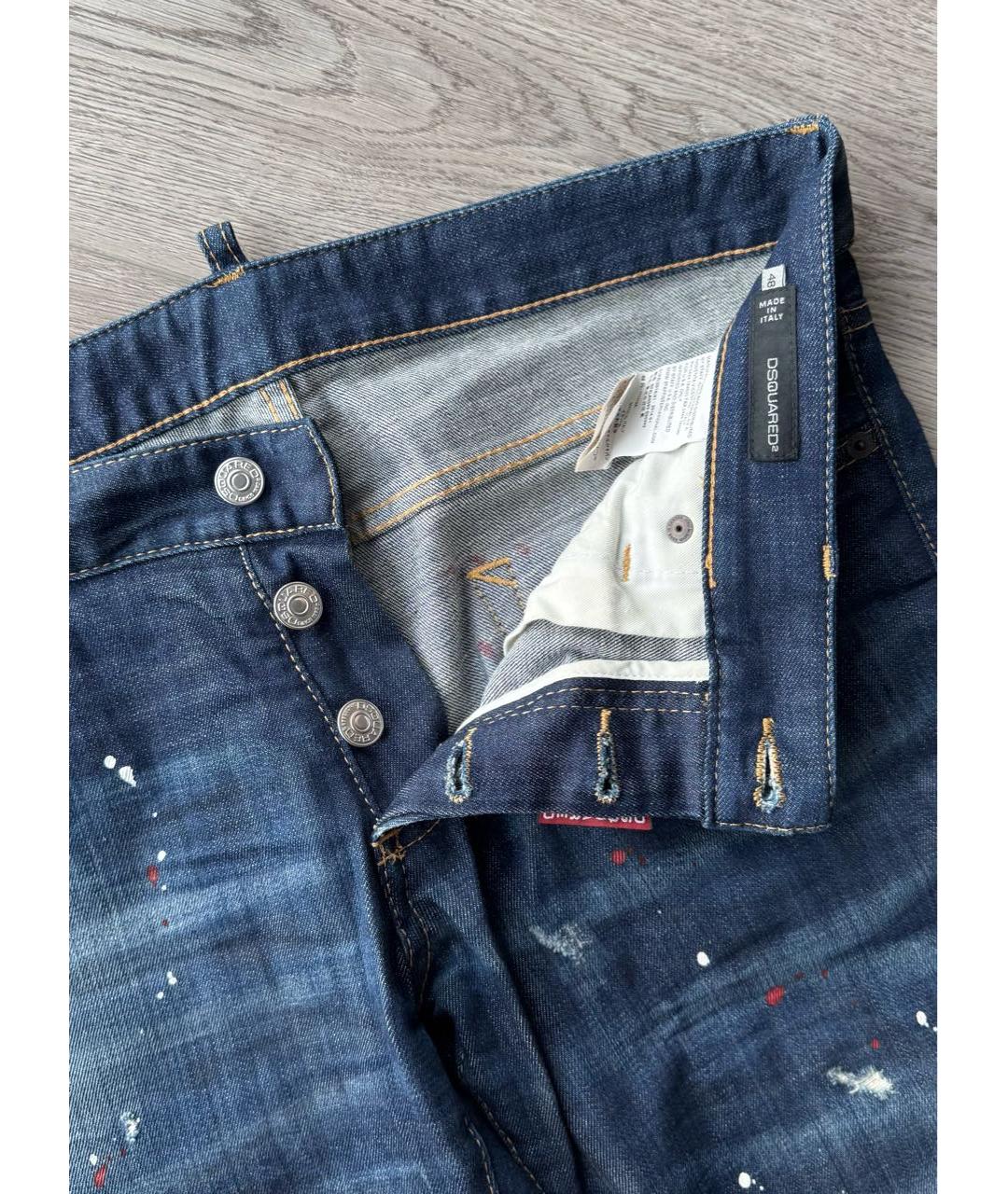 DSQUARED2 Синие хлопко-эластановые джинсы скинни, фото 4
