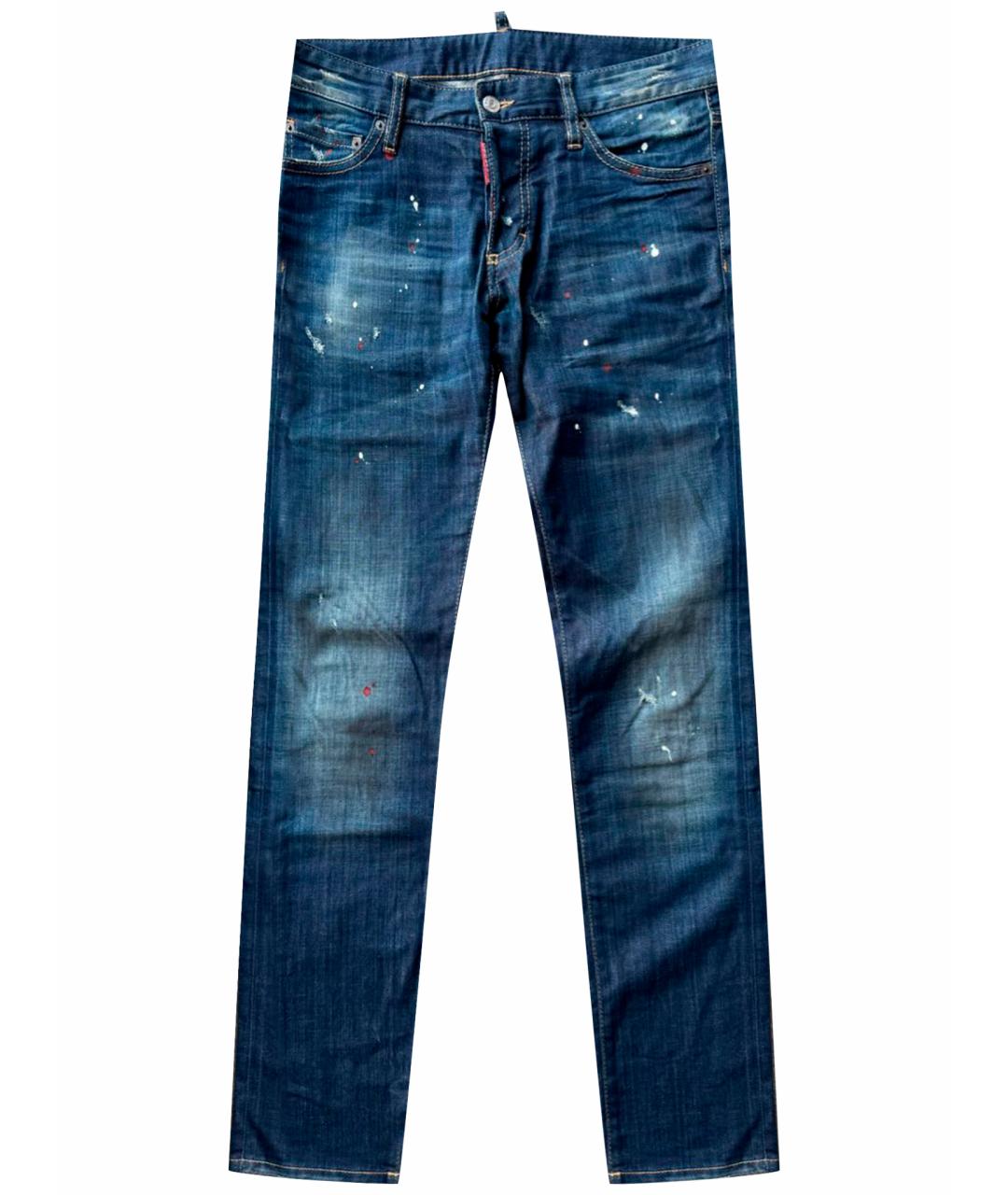 DSQUARED2 Синие хлопко-эластановые джинсы скинни, фото 1
