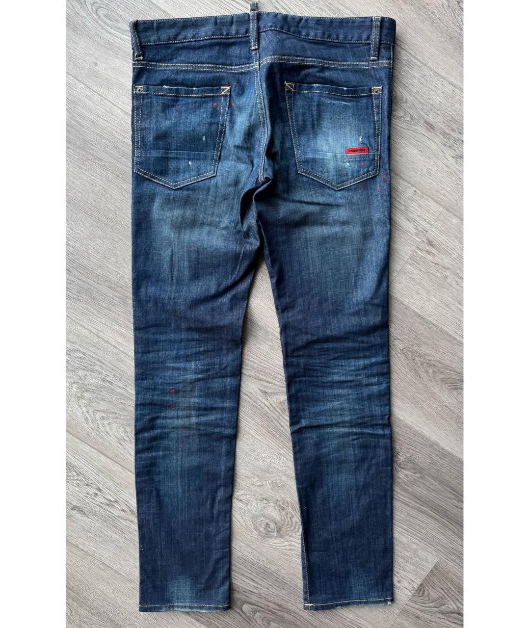 DSQUARED2 Синие хлопко-эластановые джинсы скинни, фото 5