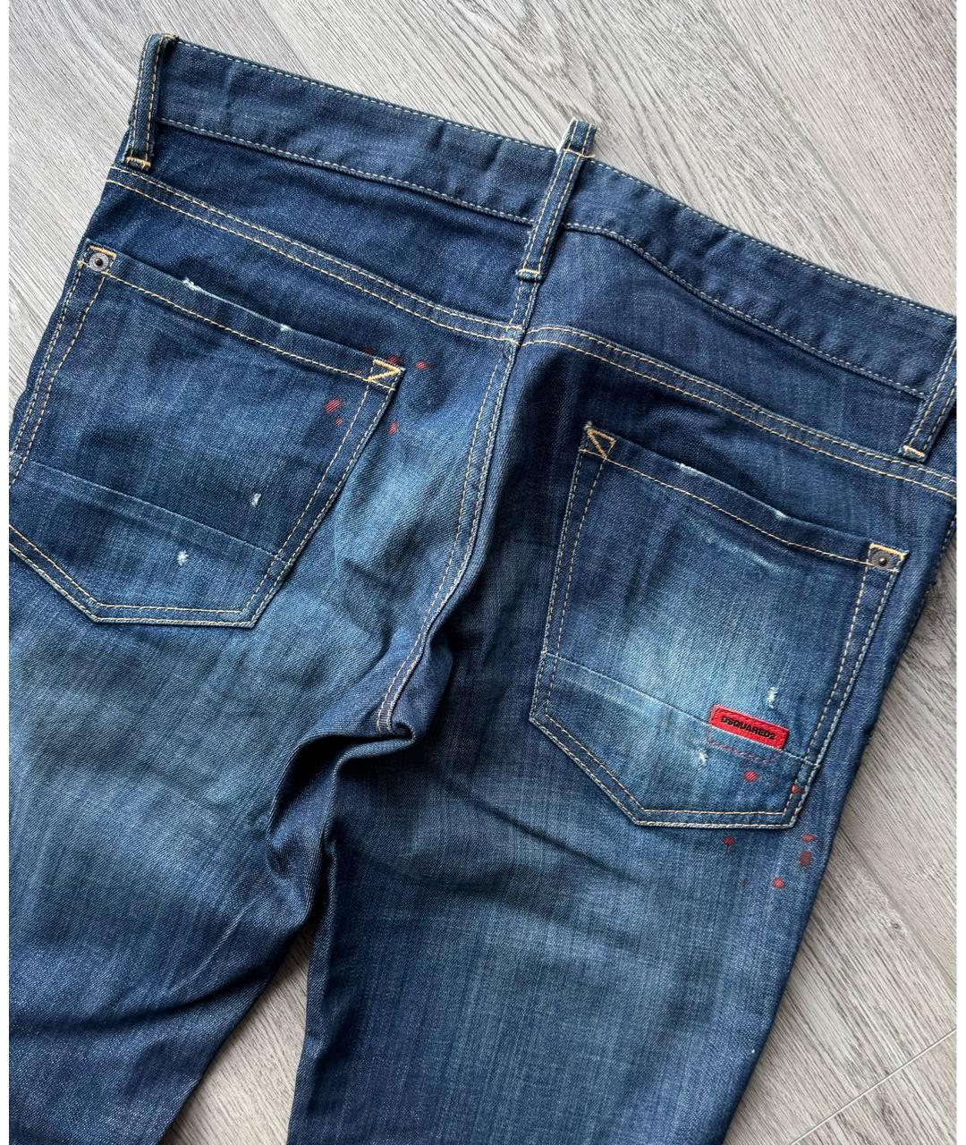 DSQUARED2 Синие хлопко-эластановые джинсы скинни, фото 7