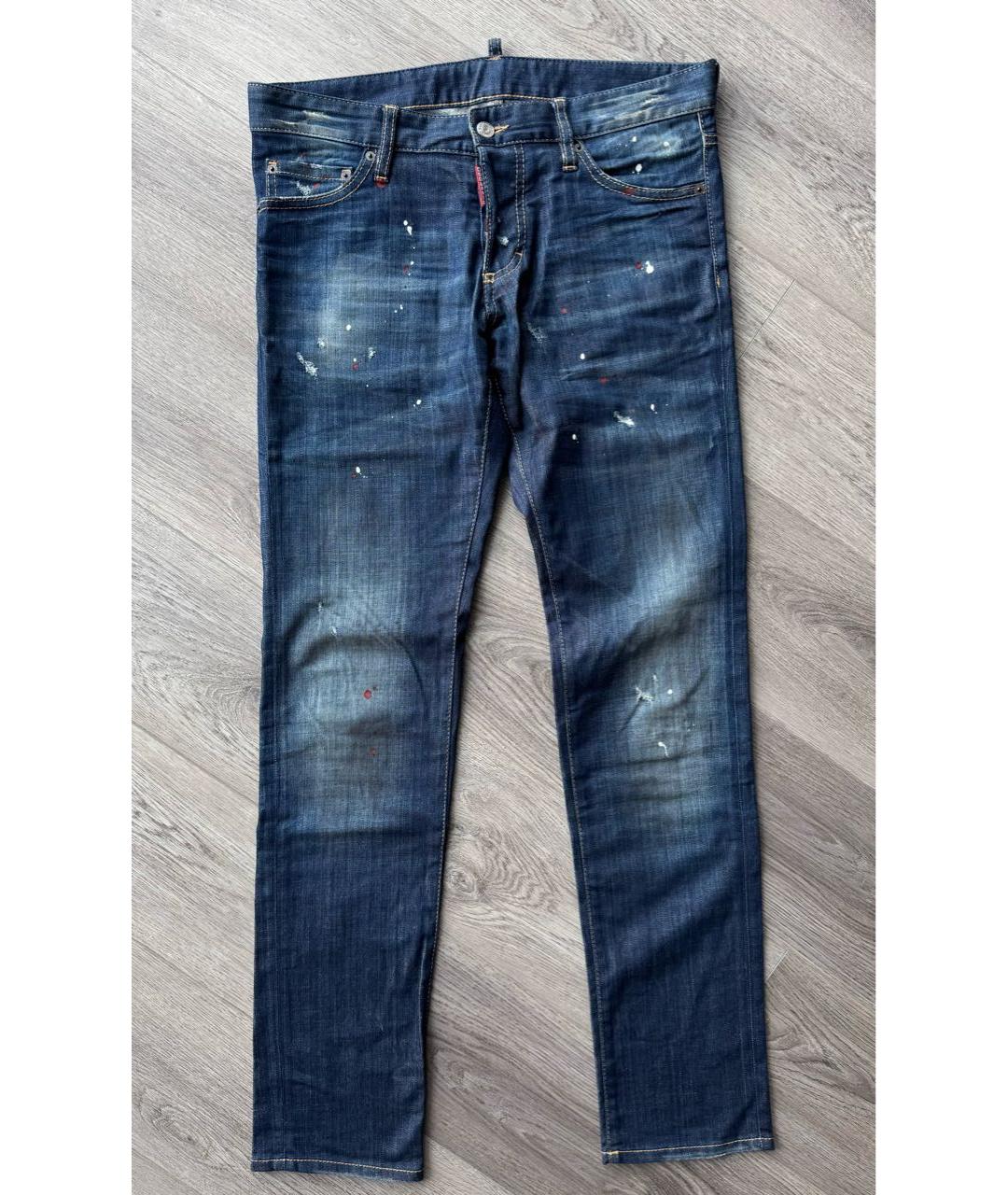 DSQUARED2 Синие хлопко-эластановые джинсы скинни, фото 9