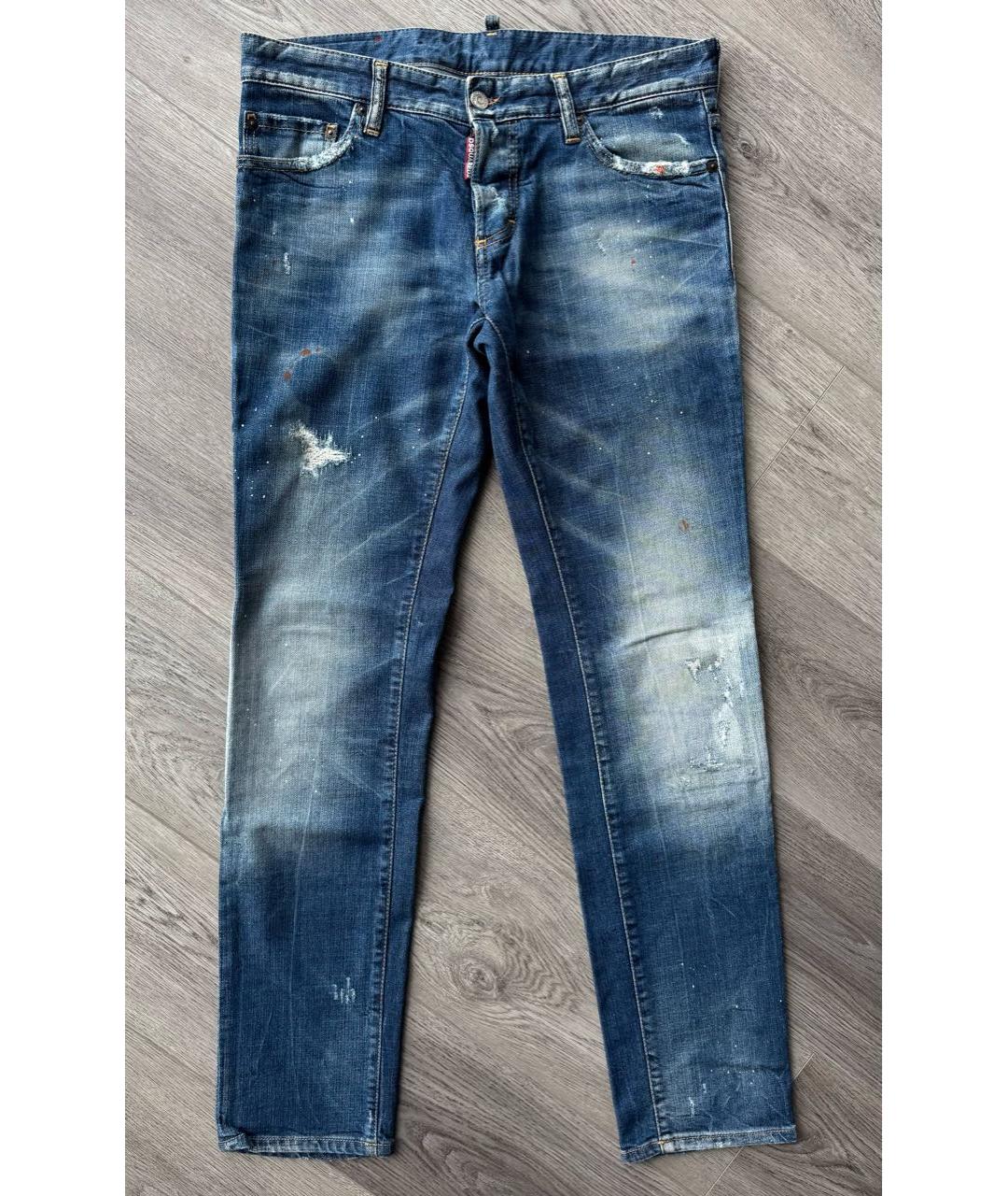 DSQUARED2 Голубые хлопко-эластановые джинсы скинни, фото 9