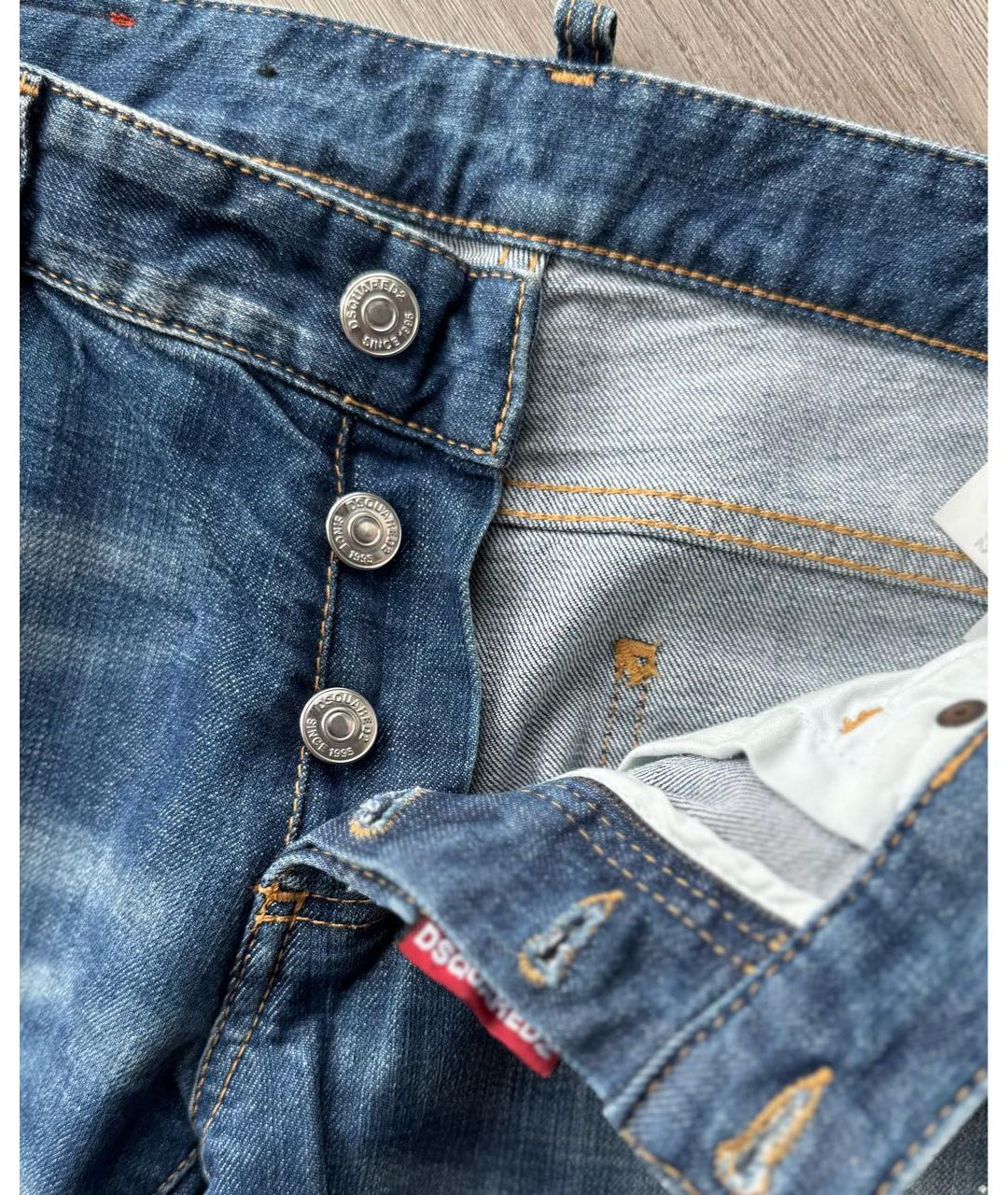 DSQUARED2 Голубые хлопко-эластановые джинсы скинни, фото 4