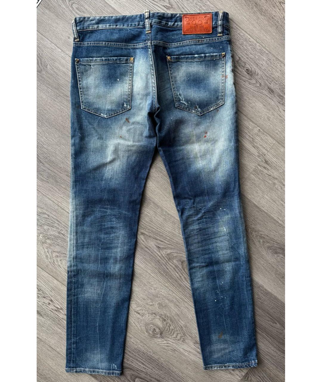 DSQUARED2 Голубые хлопко-эластановые джинсы скинни, фото 5