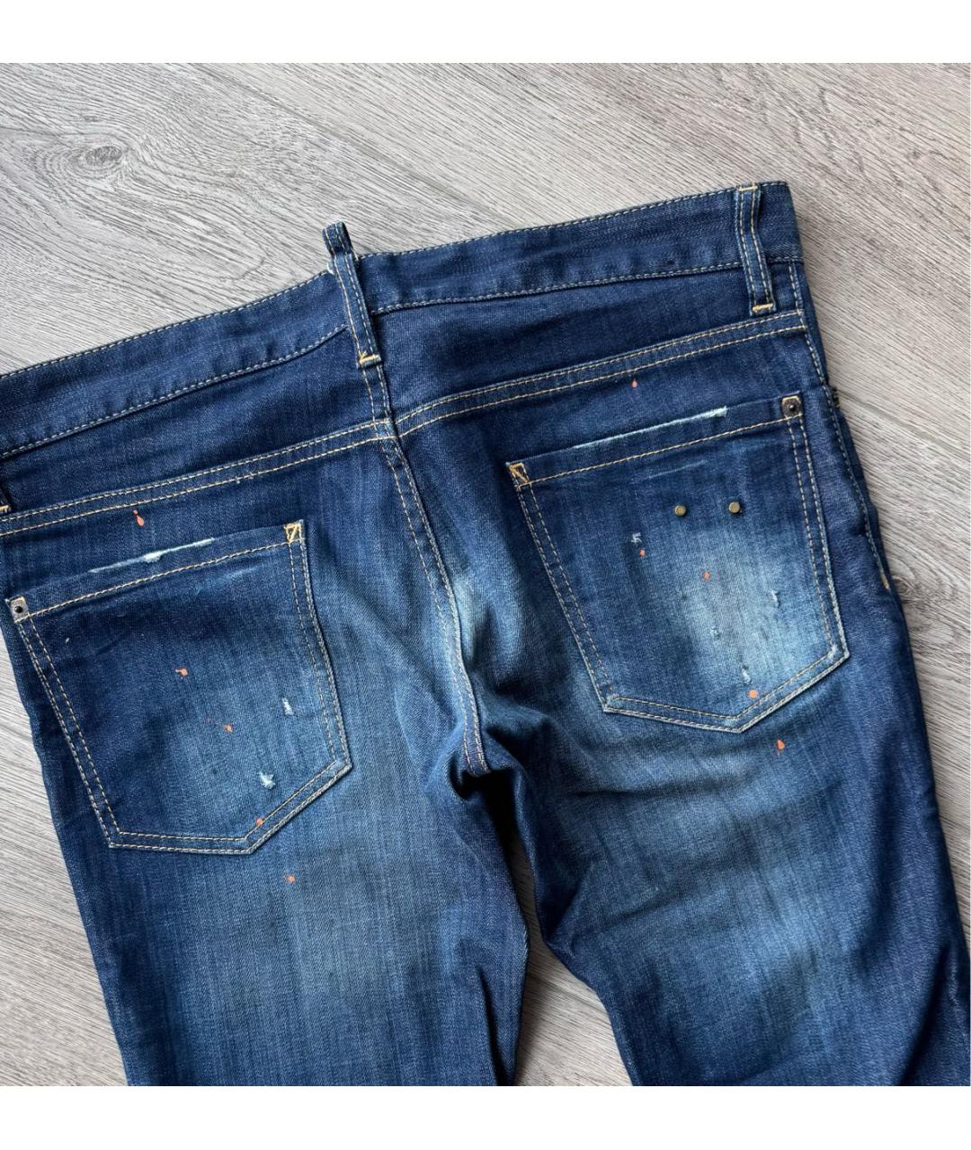 DSQUARED2 Синие хлопко-эластановые джинсы скинни, фото 6