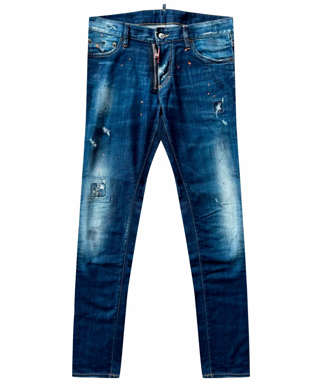 DSQUARED2 Синие хлопко-эластановые джинсы скинни, фото 1
