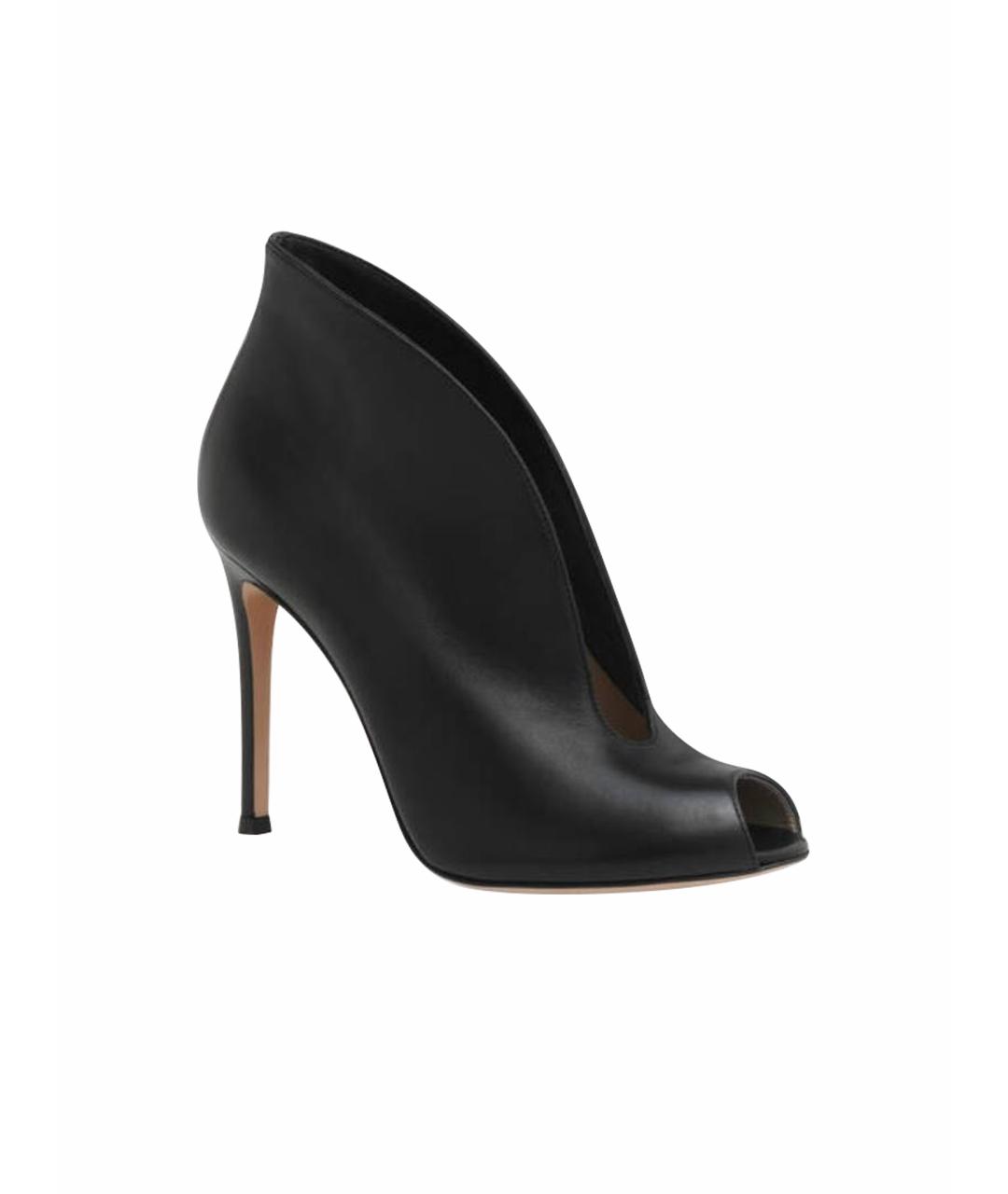 GIANVITO ROSSI Черные кожаные ботильоны, фото 1