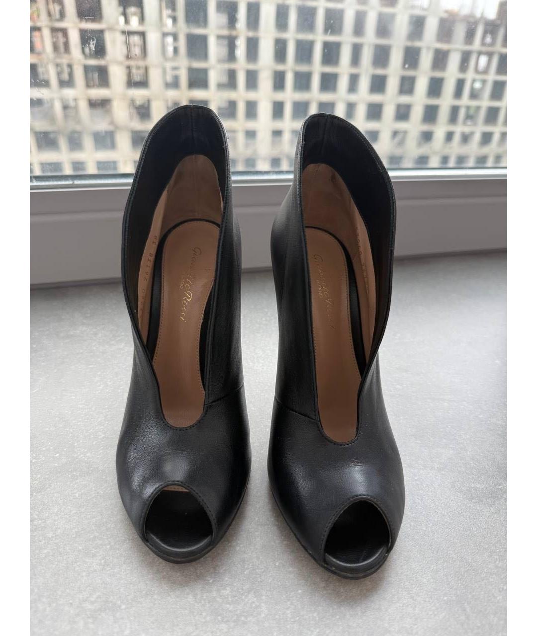 GIANVITO ROSSI Черные кожаные ботильоны, фото 3