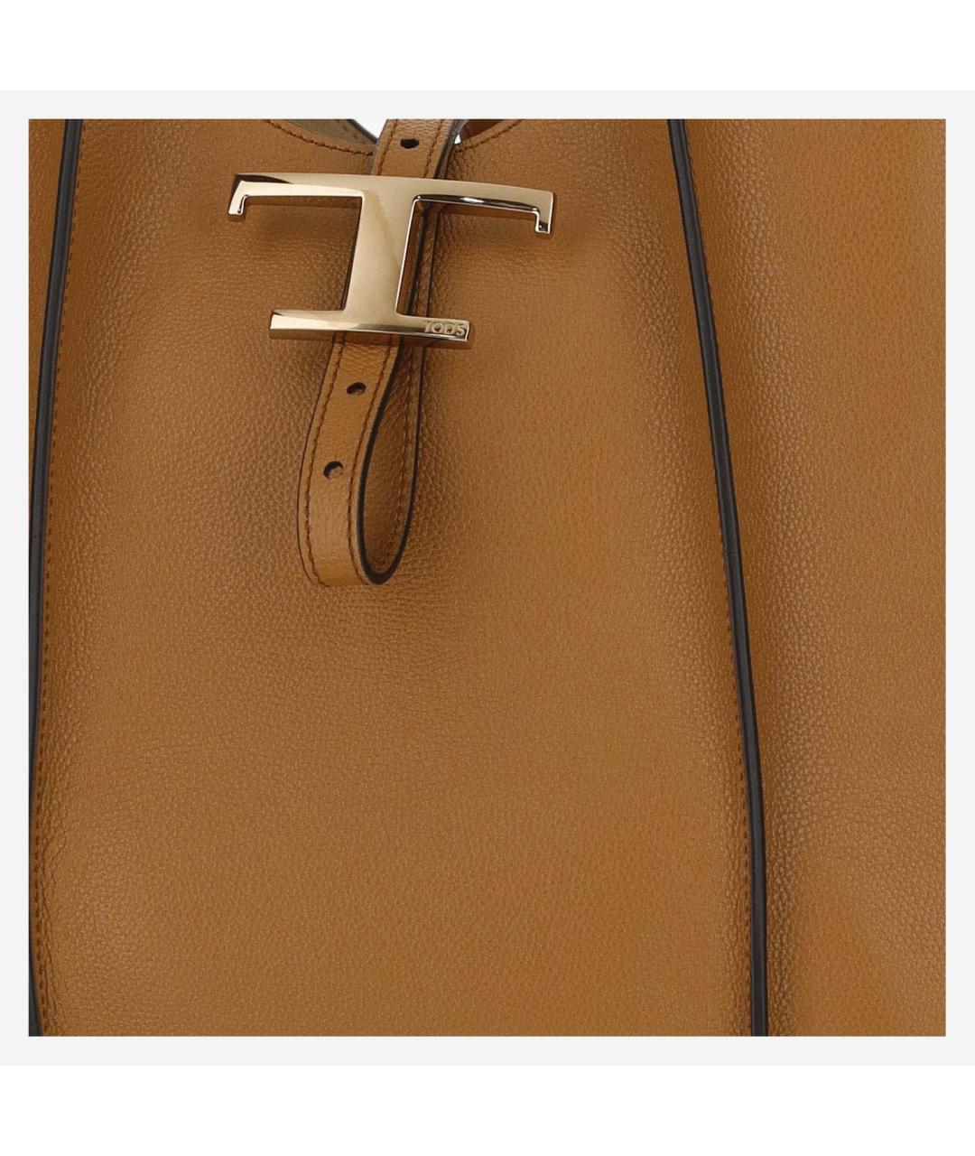 TOD'S Коричневая кожаная сумка тоут, фото 4