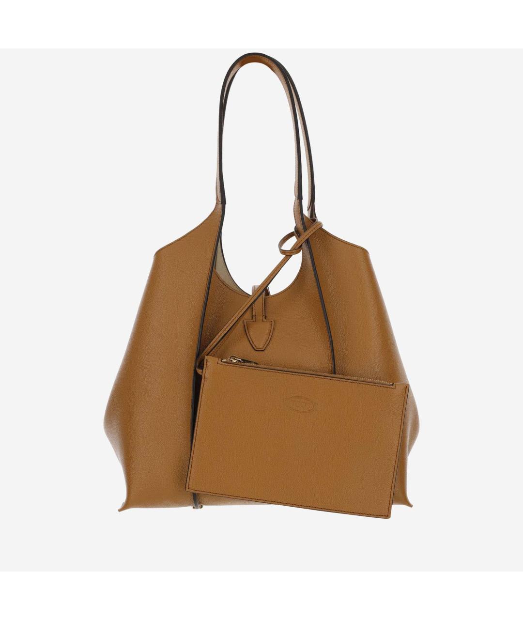 TOD'S Коричневая кожаная сумка тоут, фото 3