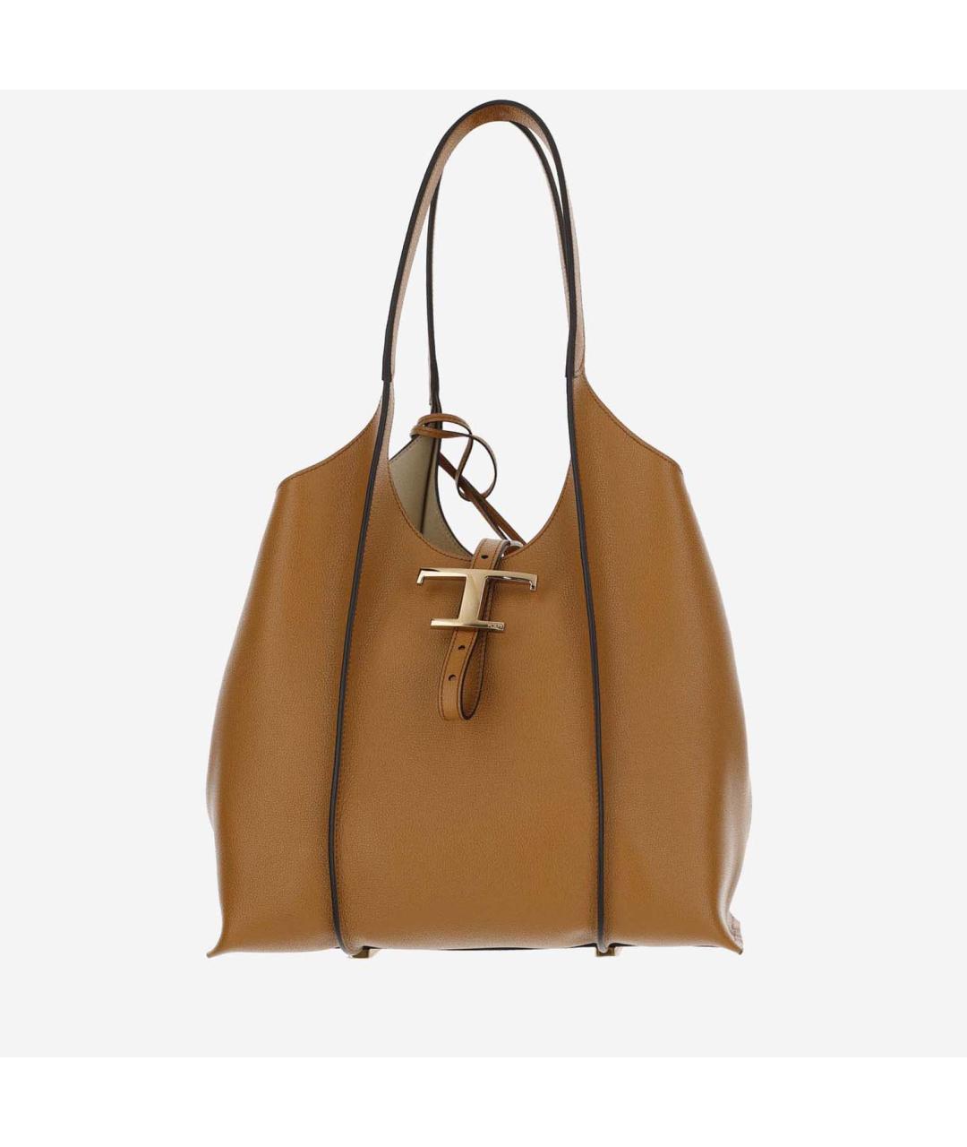 TOD'S Коричневая кожаная сумка тоут, фото 5