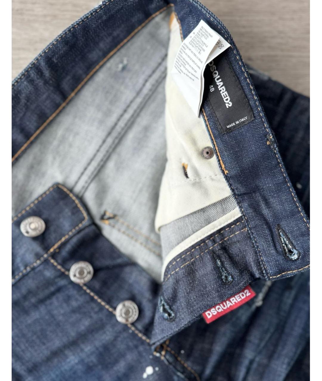 DSQUARED2 Синие хлопко-эластановые джинсы скинни, фото 8