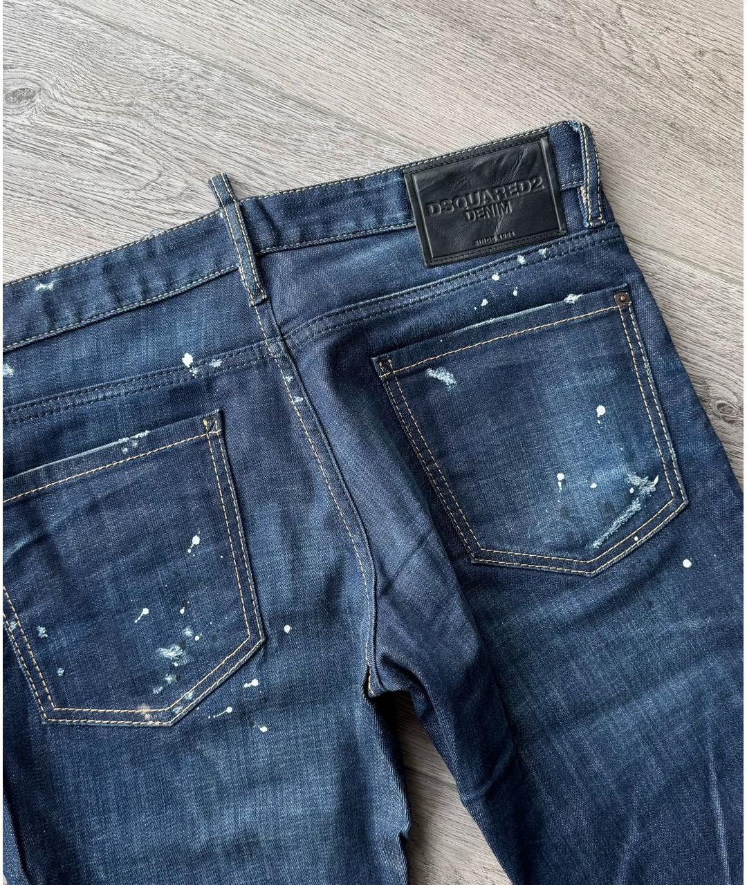 DSQUARED2 Синие хлопко-эластановые джинсы скинни, фото 7