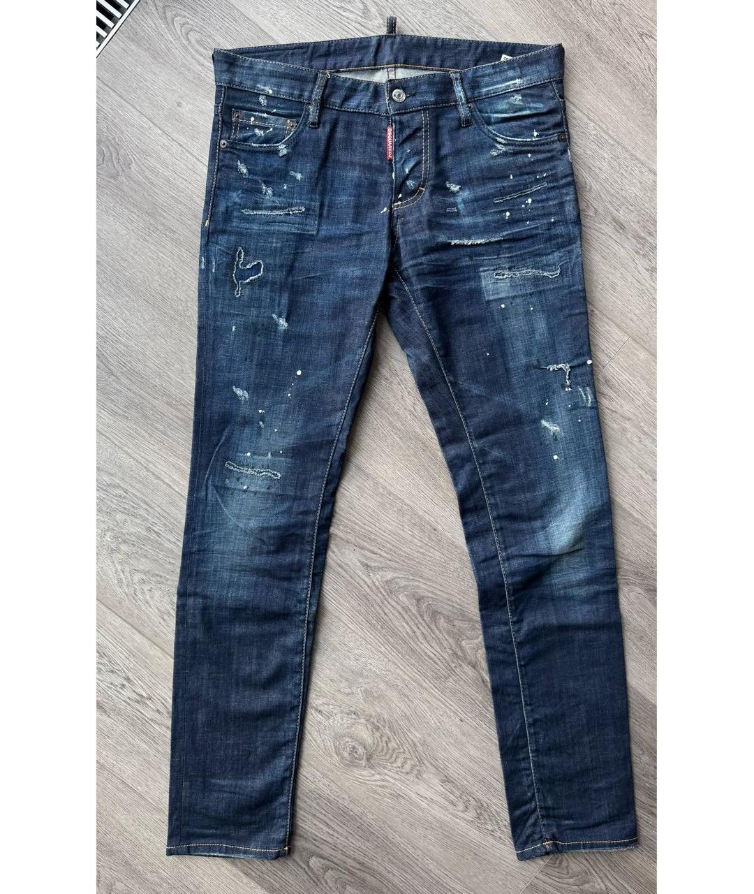 DSQUARED2 Синие хлопко-эластановые джинсы скинни, фото 9