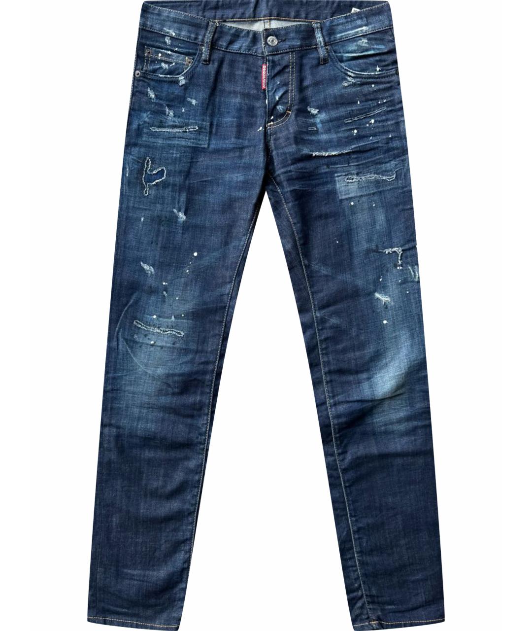 DSQUARED2 Синие хлопко-эластановые джинсы скинни, фото 1