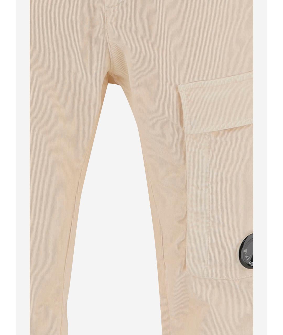 CP COMPANY Бежевые хлопко-эластановые повседневные брюки, фото 3