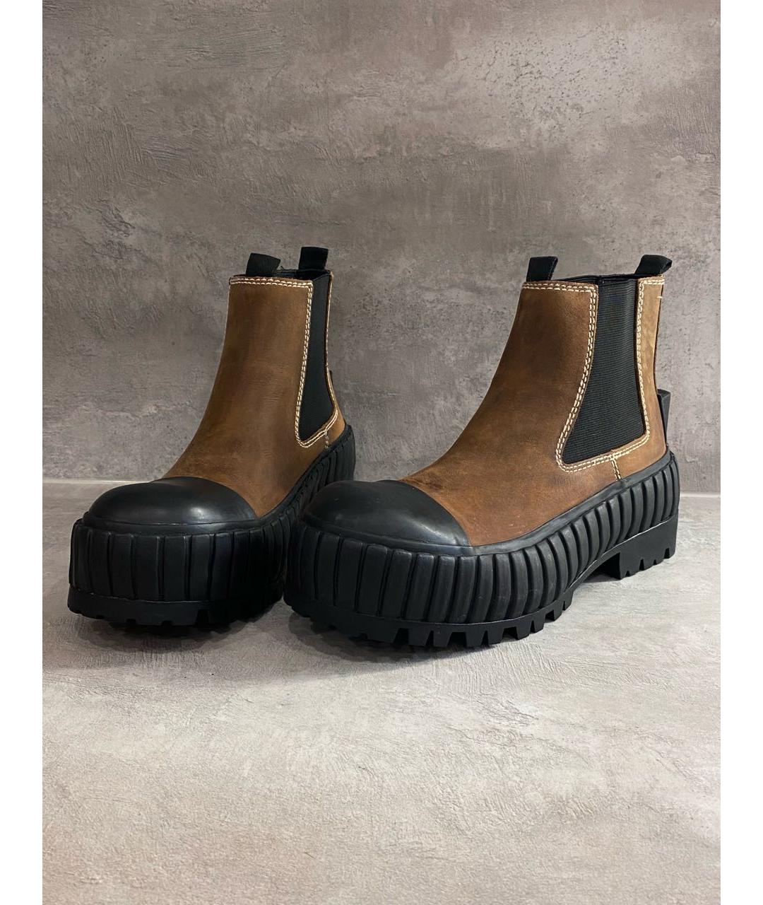 MM6 MAISON MARGIELA Коричневые высокие ботинки, фото 2