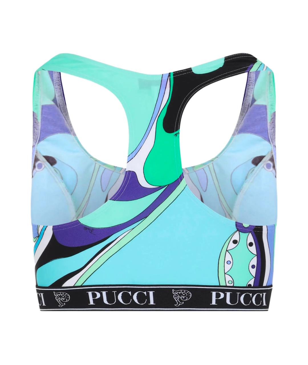 EMILIO PUCCI Синяя полиамидовая майка, фото 2