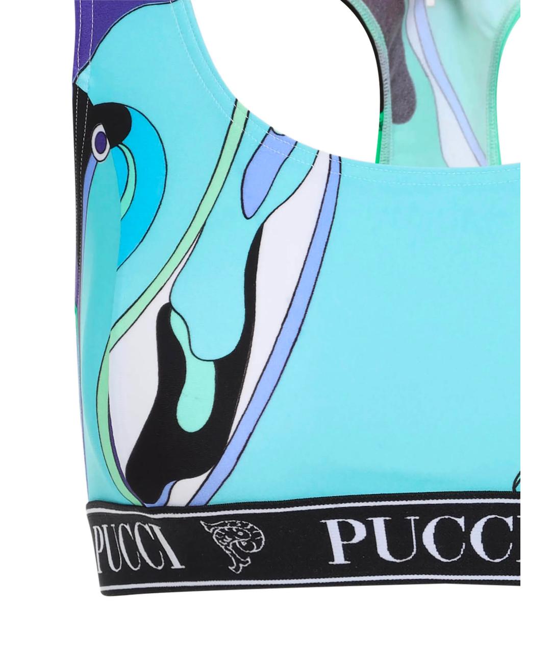 EMILIO PUCCI Синяя полиамидовая майка, фото 3