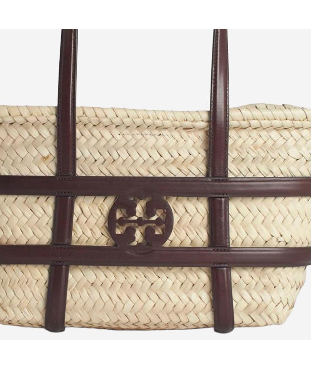 TORY BURCH Коричневая пелетеная сумка тоут, фото 4