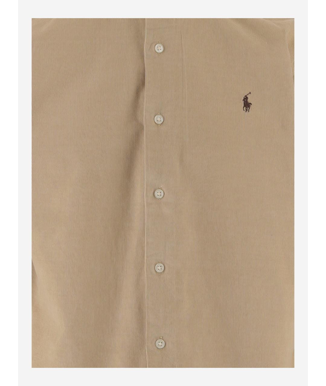 POLO RALPH LAUREN Бежевая хлопковая кэжуал рубашка, фото 3