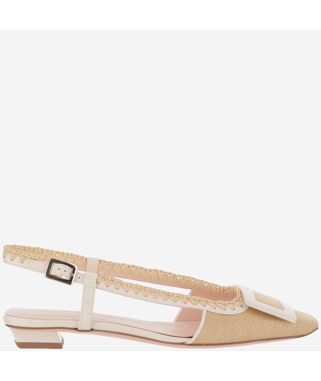 ROGER VIVIER Бежевые текстильные балетки, фото 5