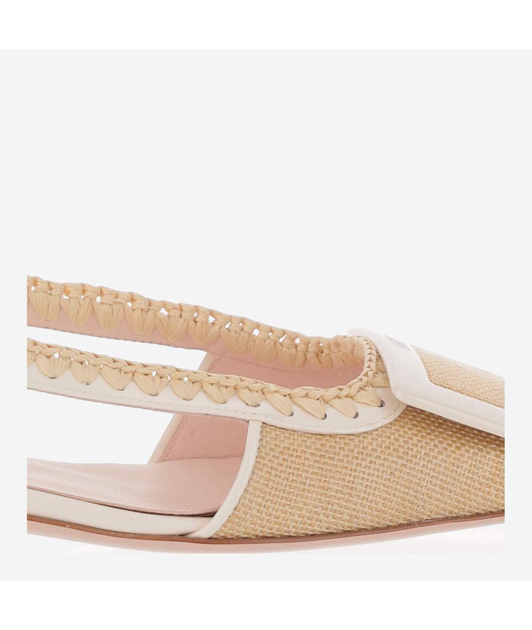 ROGER VIVIER Бежевые текстильные балетки, фото 4