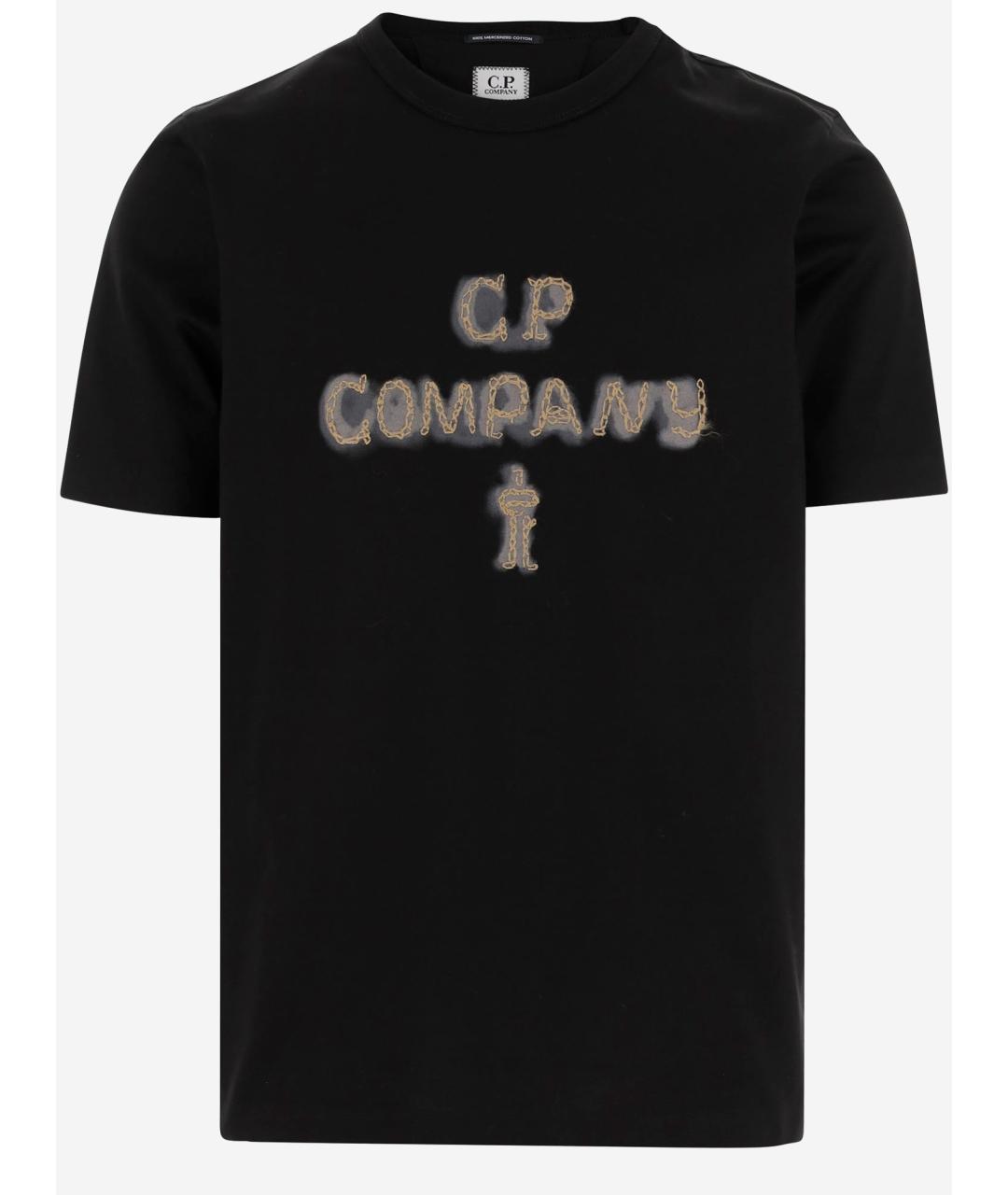 CP COMPANY Черная хлопковая футболка, фото 4