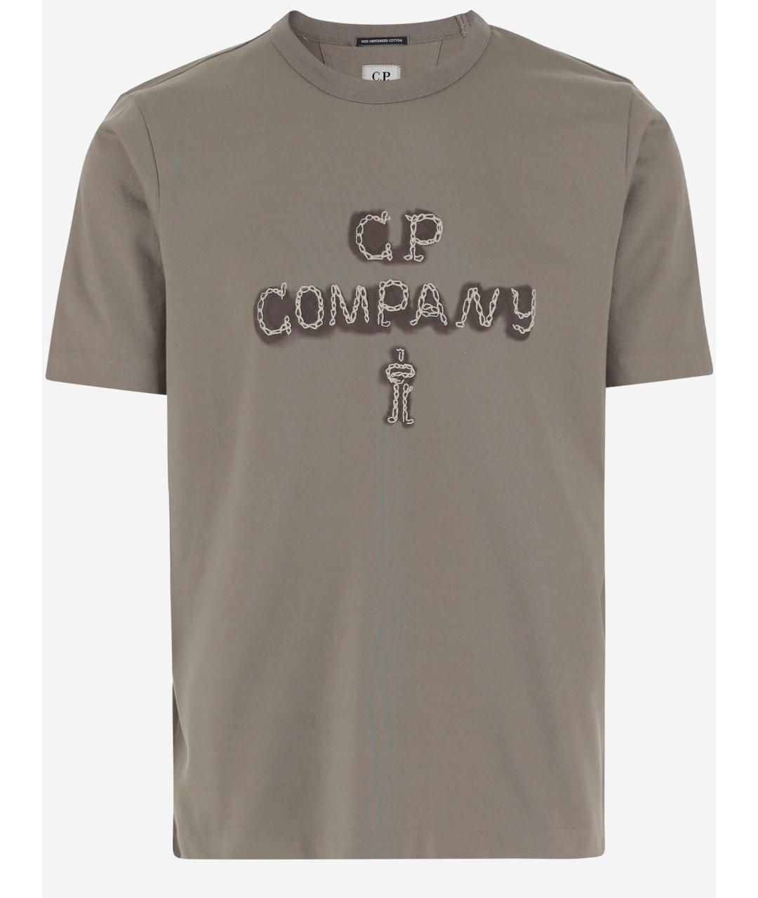 CP COMPANY Бежевая хлопковая футболка, фото 4