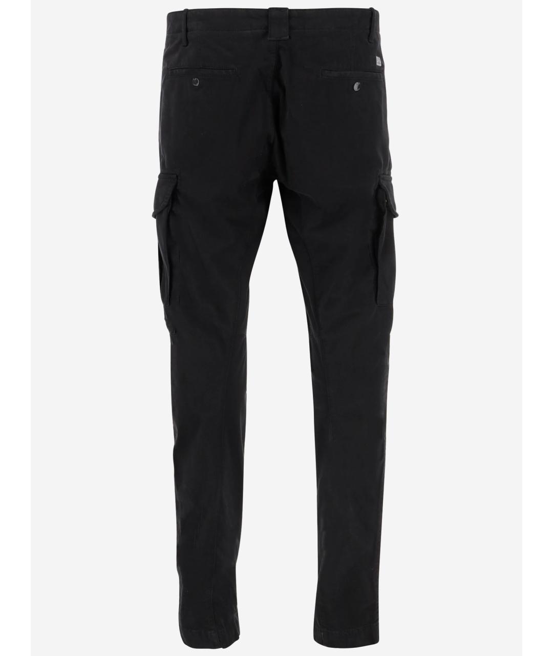 CP COMPANY Черные хлопко-эластановые повседневные брюки, фото 2