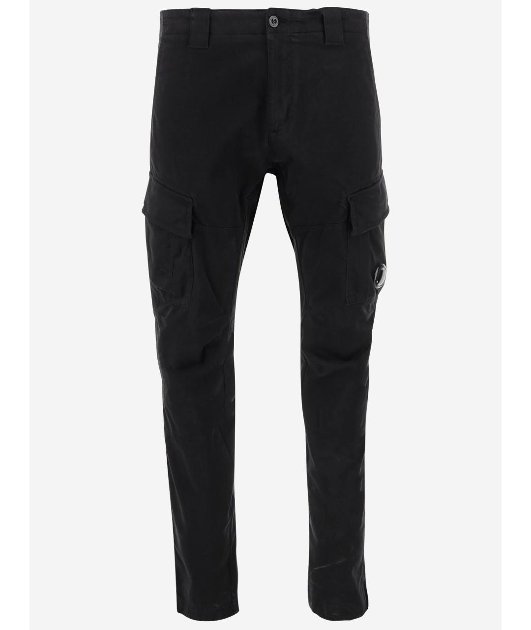 CP COMPANY Черные хлопко-эластановые повседневные брюки, фото 4