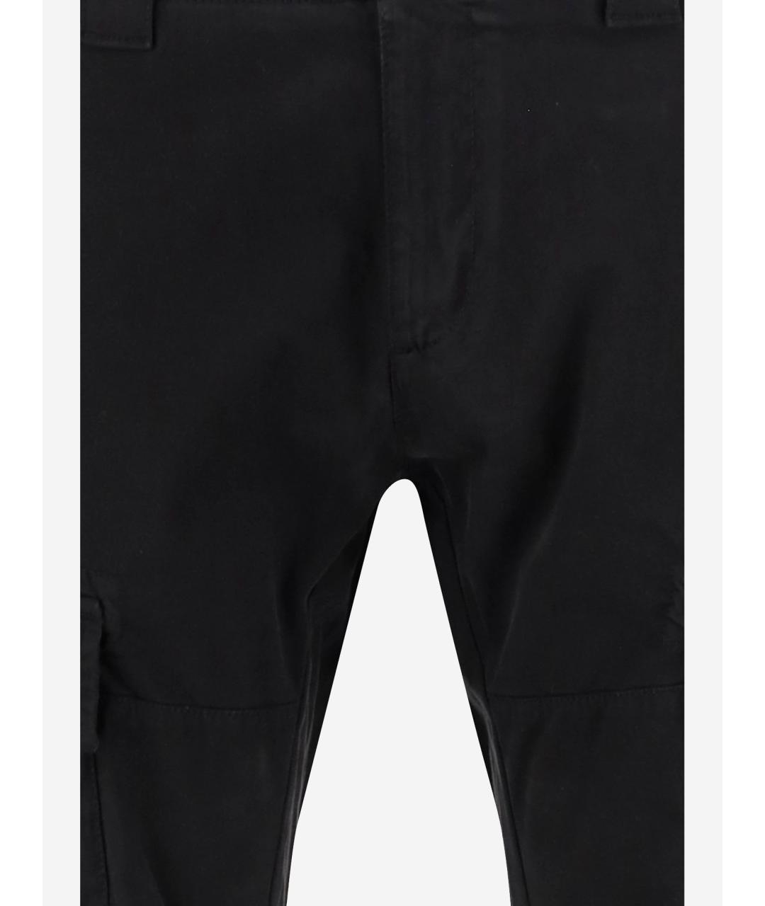 CP COMPANY Черные хлопко-эластановые повседневные брюки, фото 3