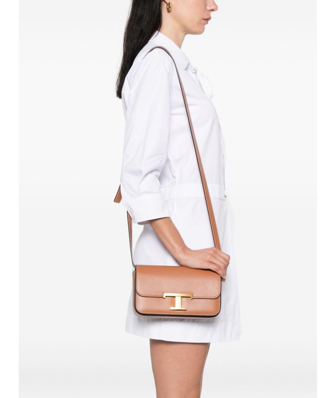 TOD'S Коричневая кожаная сумка через плечо, фото 2
