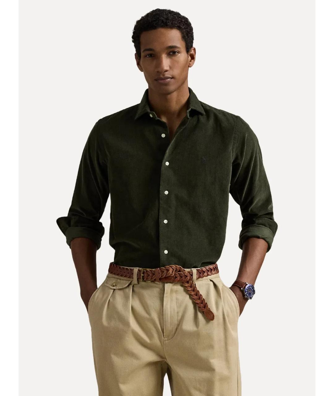 POLO RALPH LAUREN Зеленая хлопковая кэжуал рубашка, фото 2