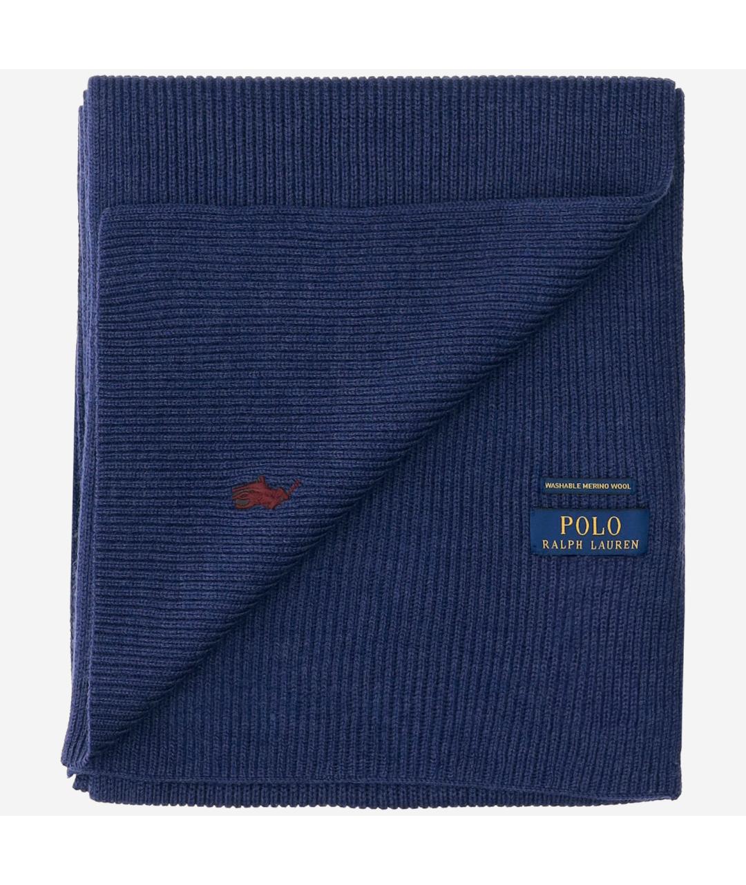 POLO RALPH LAUREN Синий шерстяной шарф, фото 4