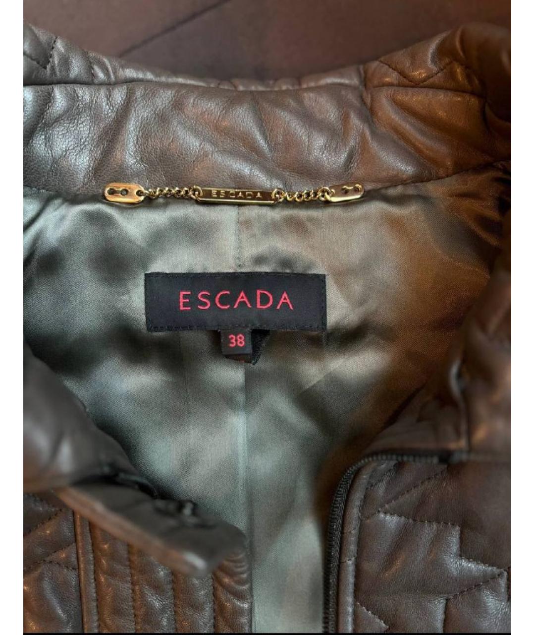 ESCADA Коричневая кожаная куртка, фото 3