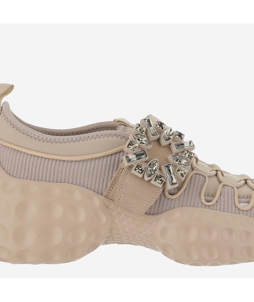 ROGER VIVIER Бежевые синтетические кроссовки, фото 4