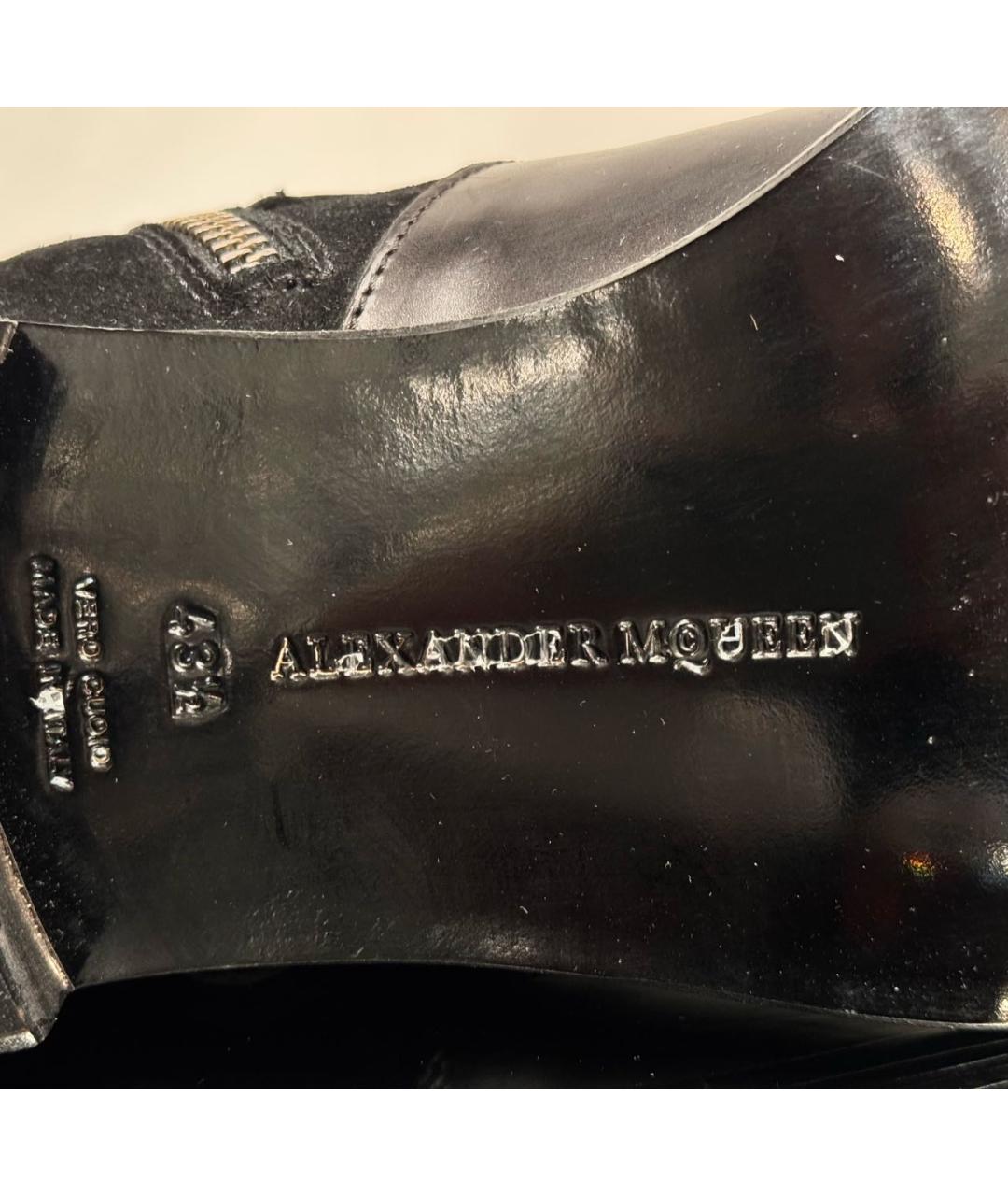 ALEXANDER MCQUEEN Черные кожаные высокие ботинки, фото 5