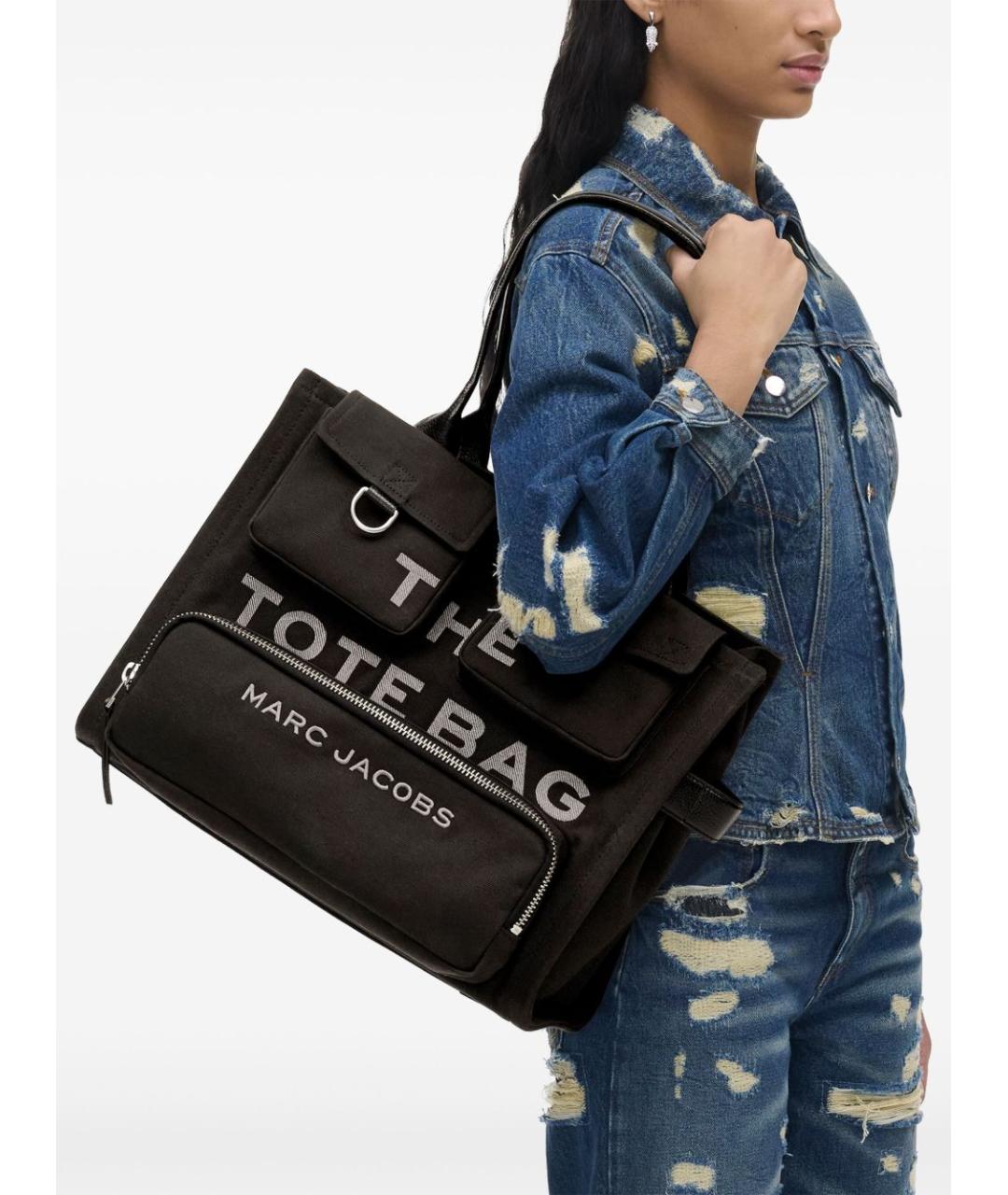 MARC JACOBS Черная хлопковая сумка тоут, фото 6