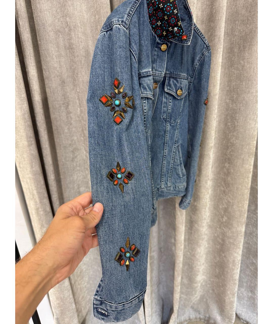 ETRO Синяя хлопковая куртка, фото 5